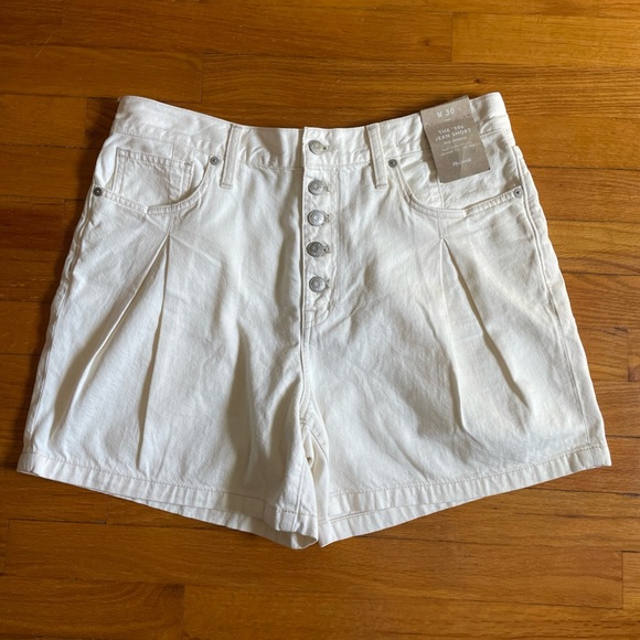 Madewell Pants - NWT Madewell Women’s High-Waist Button-Front Canvas Shorts Mid-Length Size 30